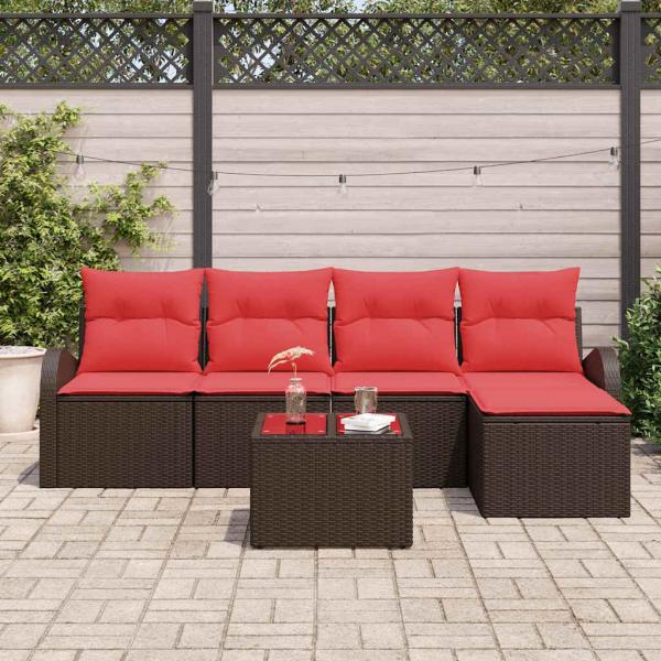 Gartensofa-set Braun Poly-Rattan