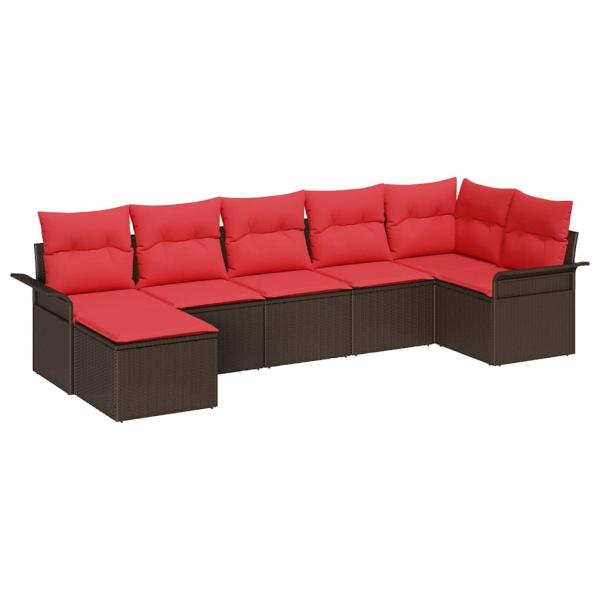 Gartensofa-set 7 stk. Beige Poly-Rattan