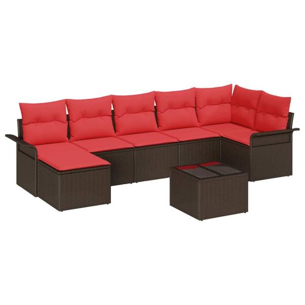 Gartensofa-set 8 stk. Braun Poly-Rattan
