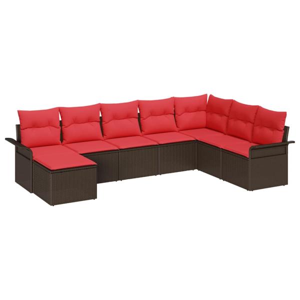 Gartensofa-set 8 stk. Beige Poly Rattan