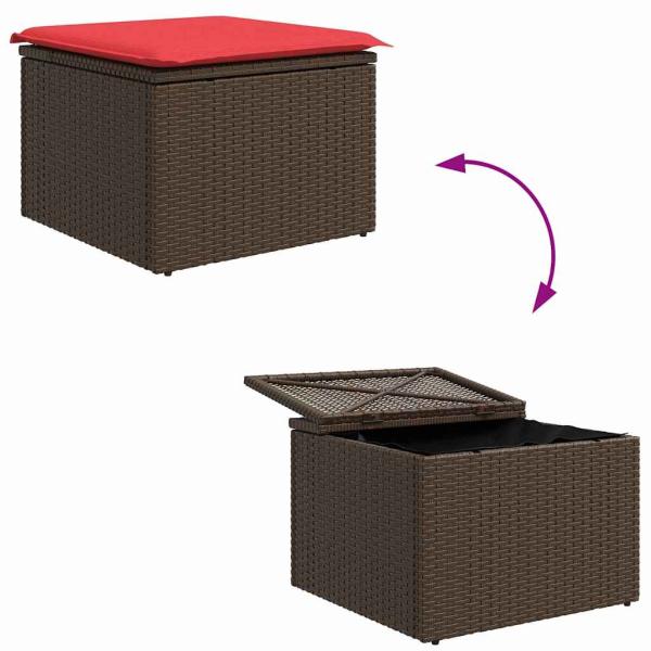 Gartensofa-set 9 Stk. Braun [Synthetisch]: Poly Rattan