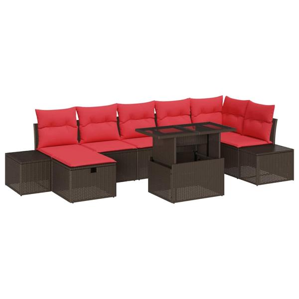 Gartensofa-set 8 stk. Poly-Rattan
