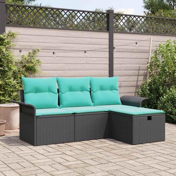 ARDEBO.de - Gartensofa-set 4 Stk. Poly Rattan