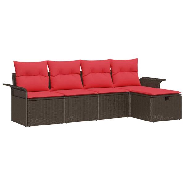 Gartensofa-set 5 stk. Poly Rattan