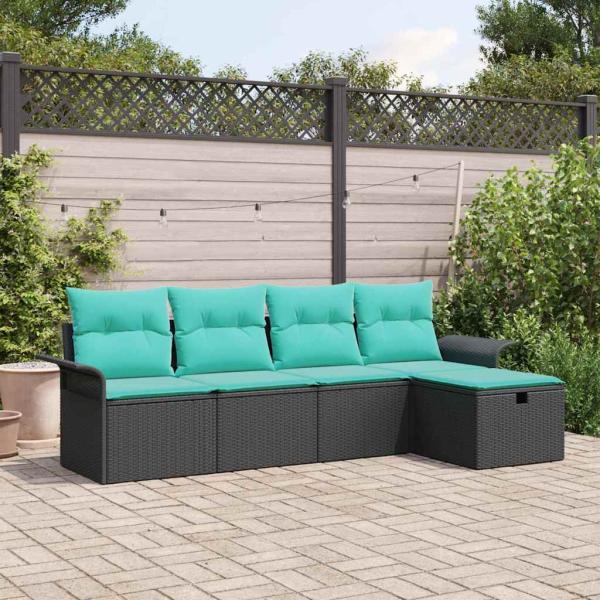 ARDEBO.de - Gartensofa-set 5 Stk. Poly Rattan