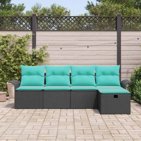Gartensofa-set 5 Stk. Poly Rattan