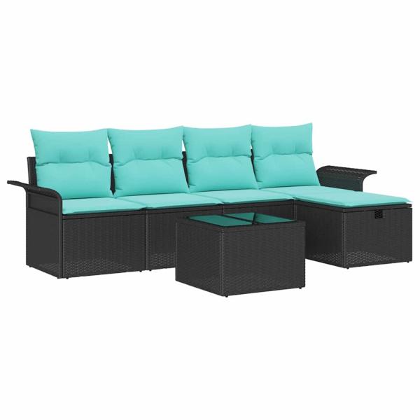 Gartensofa-set 6 Stk. Poly Rattan