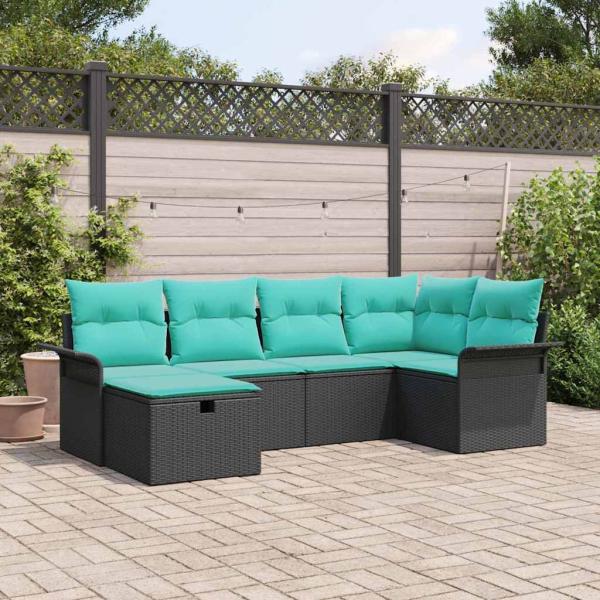 ARDEBO.de - Gartensofa-set 6 Stk. Poly Rattan