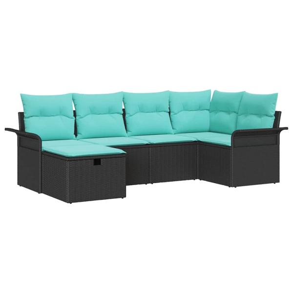 Gartensofa-set 6 Stk. Poly Rattan