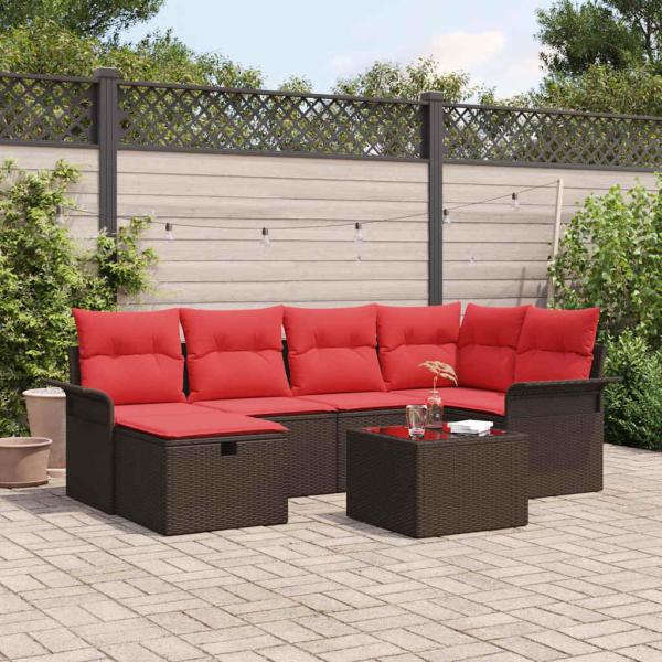 ARDEBO.de - Gartensofa-set 7 stk. Poly Rattan