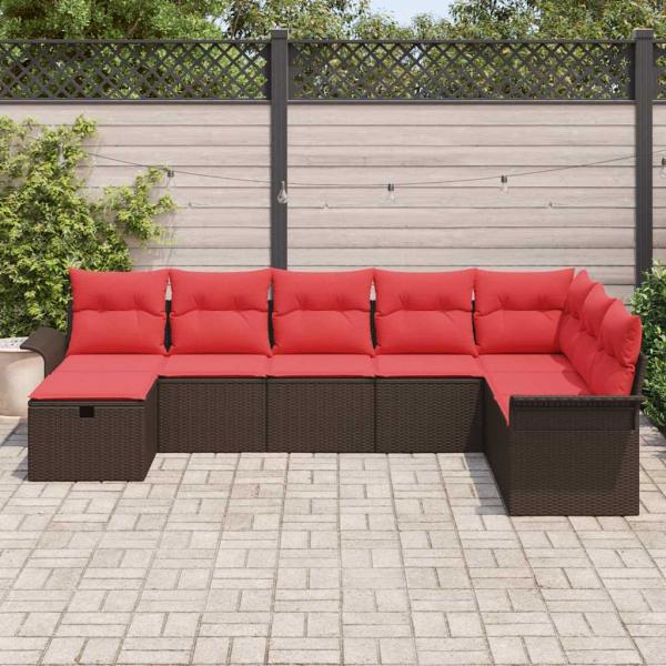 Gartensofa-set 8 stk. Poly Rattan
