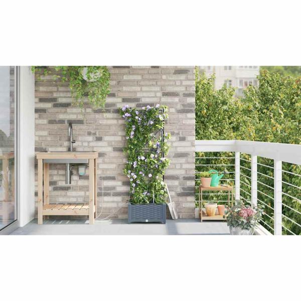 Garten-Pflanzgefäß Hellgrau 40 x 40 x 126 cm PP