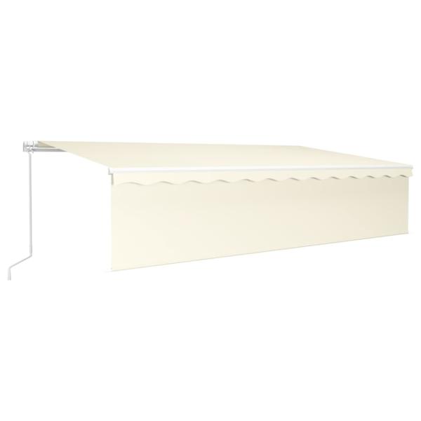 Markise Manuell Einziehbar mit Rollo 6x3 m Creme