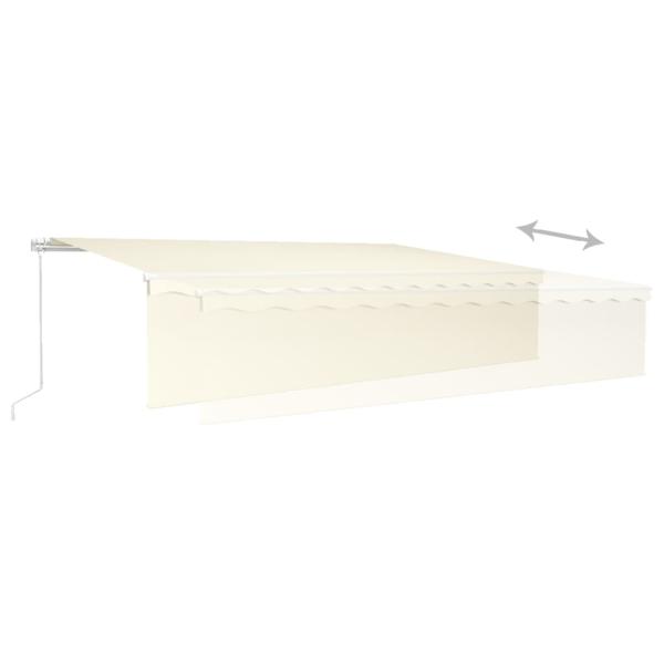 Markise Manuell Einziehbar mit Rollo 6x3 m Creme