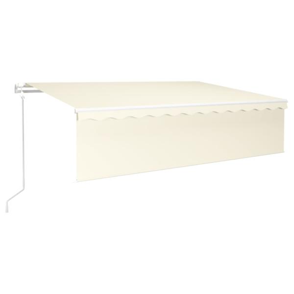 Markise Automatisch Einziehbar mit Volant 6x3 m Creme