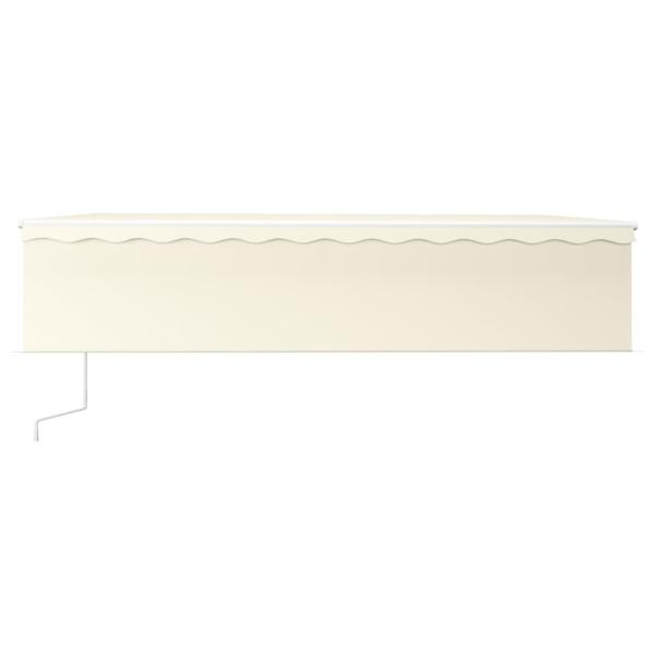 Markise Automatisch Einziehbar mit Volant 6x3 m Creme