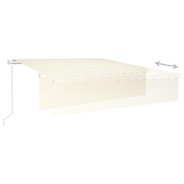 Markise Automatisch Einziehbar mit Volant 6x3 m Creme