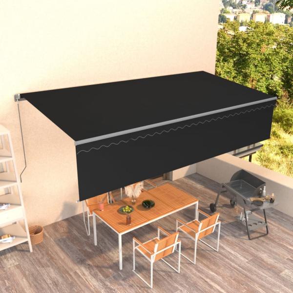 ARDEBO.de - Markise Manuell Einziehbar mit Rollo 6x3 m Anthrazit