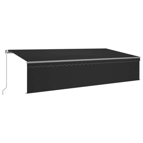Markise Manuell Einziehbar mit Rollo 6x3 m Anthrazit