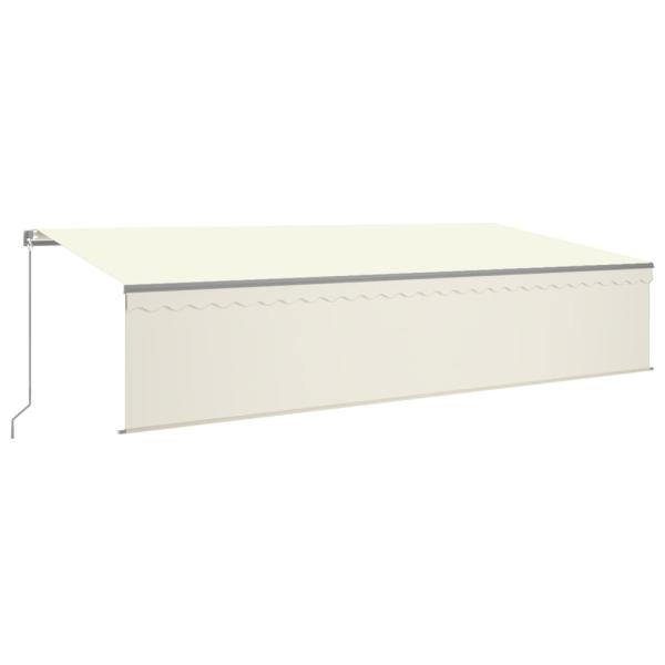 Markise Manuell Einziehbar mit Rollo & LED 6x3 m Creme