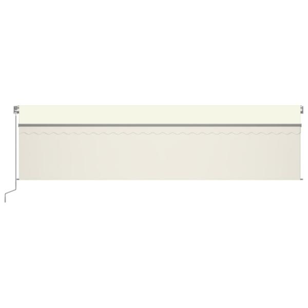 Markise Manuell Einziehbar mit Rollo & LED 6x3 m Creme