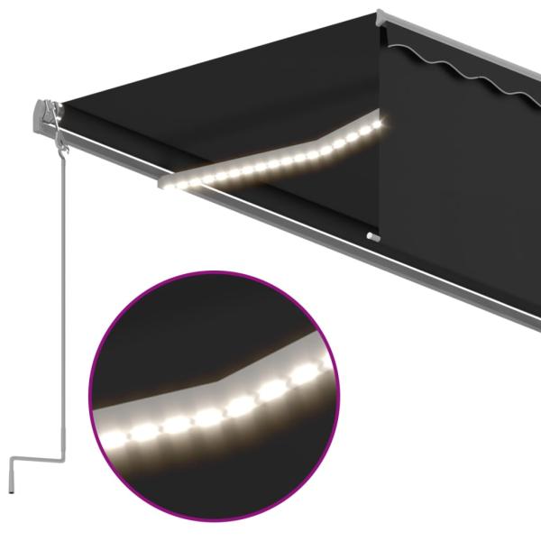 Markise Automatisch mit Rollo LED Windsensor 6x3m Anthrazit