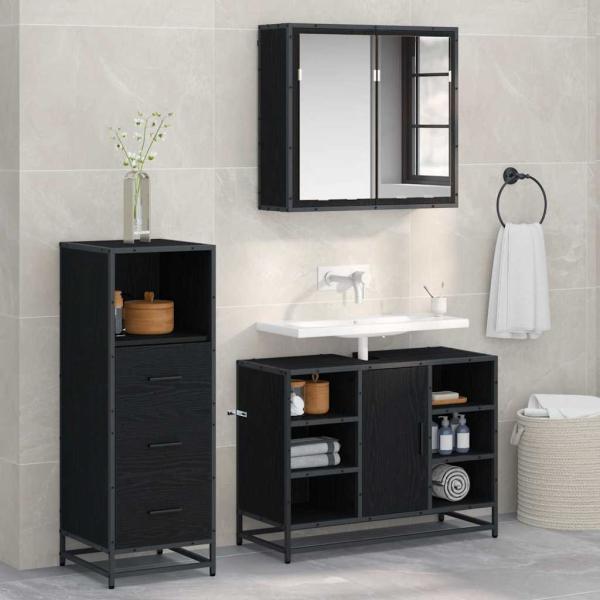 ARDEBO.de - Badezimmermöbel-Set 3 stk. Altholz 35 x 37,5 x 166 cm