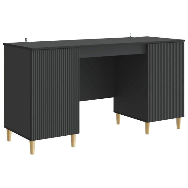 Schreibtisch mit Regal Schwarz 142,5 x 50 x 75 cm Holzwerkstoff