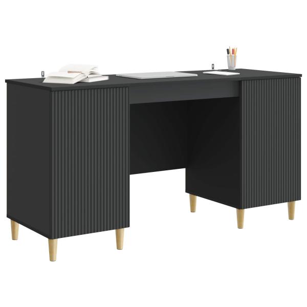Schreibtisch mit Regal Schwarz 142,5 x 50 x 75 cm Holzwerkstoff