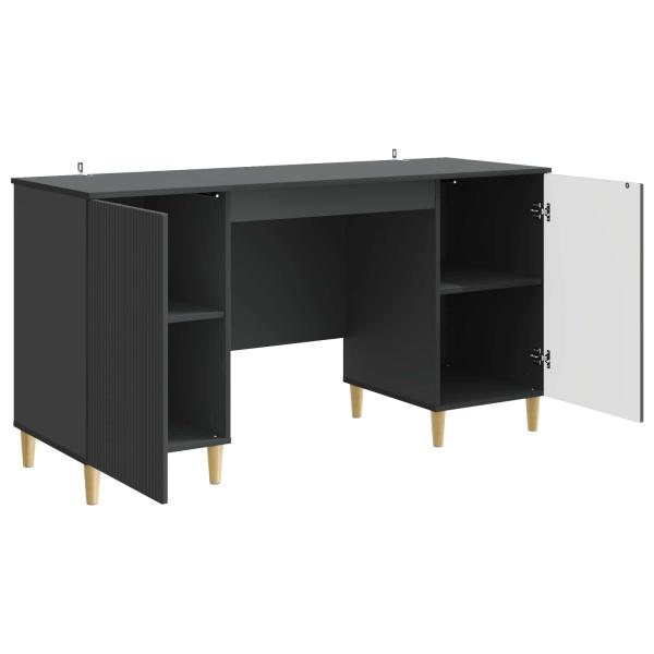 Schreibtisch mit Regal Schwarz 142,5 x 50 x 75 cm Holzwerkstoff