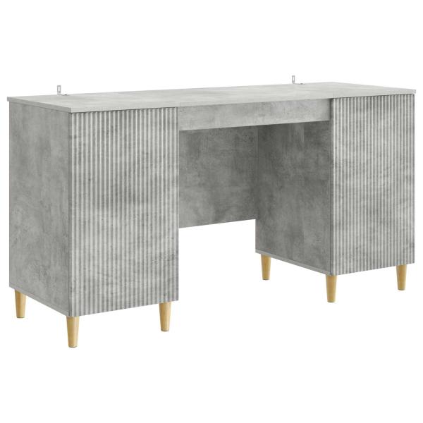 Schreibtisch mit Tür Betongrau 142,5 x 50 x 75 cm Holzwerkstoff