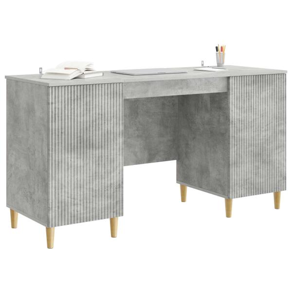 Schreibtisch mit Tür Betongrau 142,5 x 50 x 75 cm Holzwerkstoff