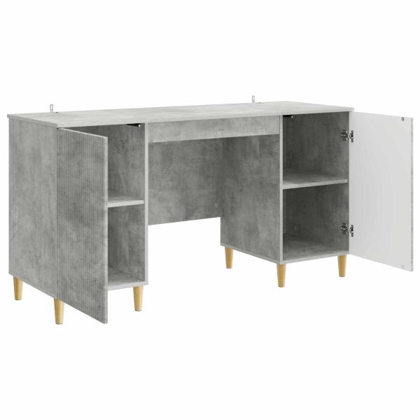 Schreibtisch mit Tür Betongrau 142,5 x 50 x 75 cm Holzwerkstoff