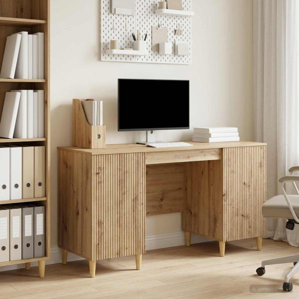 ARDEBO.de - Schreibtisch Artisan-Eiche Holzwerkstoff 142,5 x 50 x 75 cm