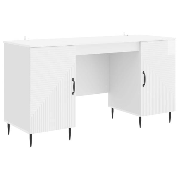 Schreibtisch Hochglanz Weiß 142,5 x 50 x 75 cm Holzwerkstoff