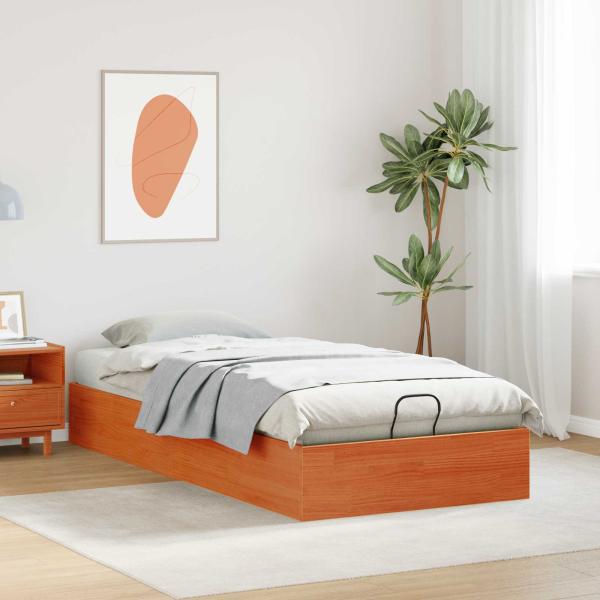 Ottoman Bettgestell mit Stauraum Wachsbraun 75 x 190 cm