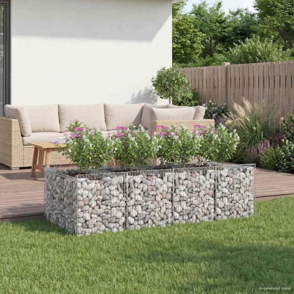 ARDEBO.de - Gabionen-Hochbeet 2 stk. 200 x 100 x 60 cm Verzinkter Stahl