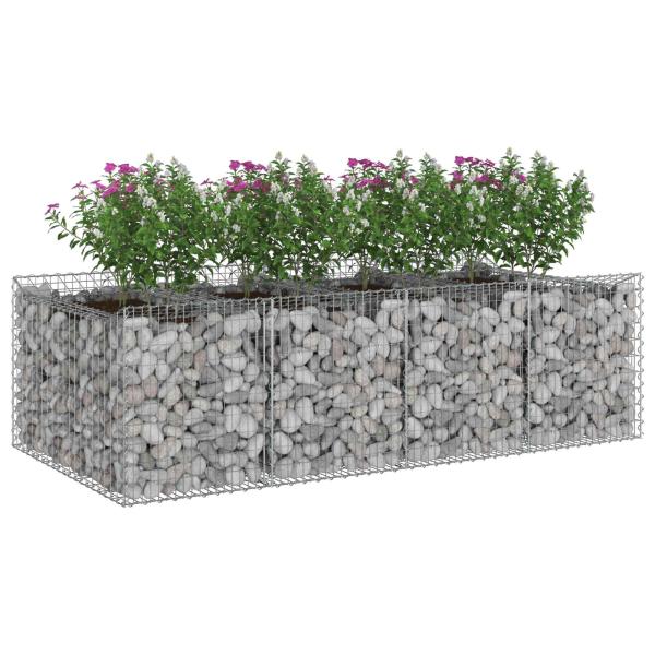 Gabionen-Hochbeet 2 stk. 200 x 100 x 60 cm Verzinkter Stahl