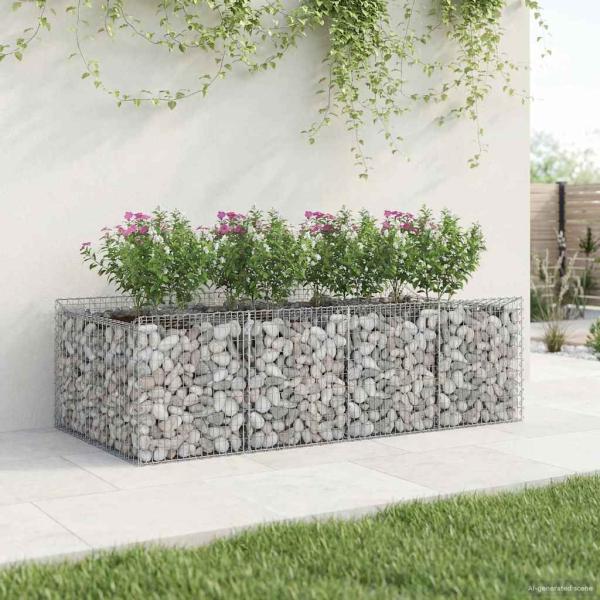 Gabionen-Hochbeet 2 stk. 200 x 100 x 60 cm Verzinkter Stahl