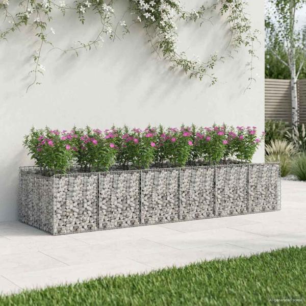 ARDEBO.de - Gabionen-Hochbeet 2 stk. 300 x 100 x 60 cm Verzinkter Stahl