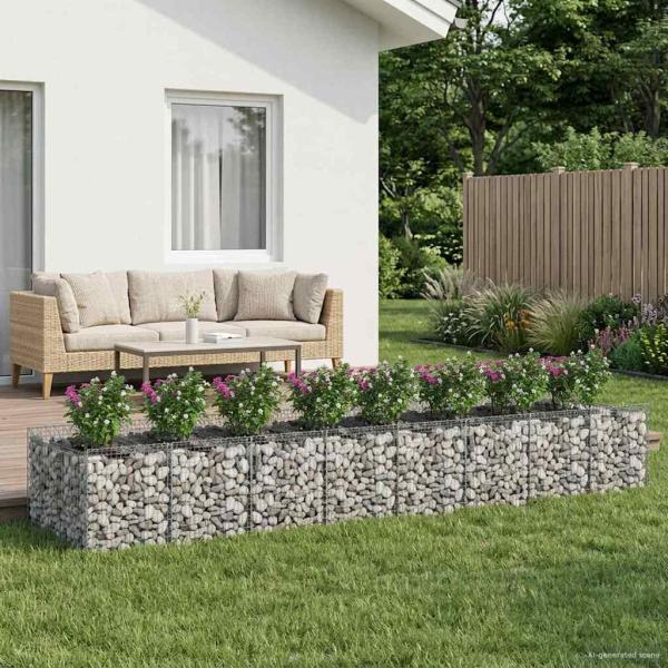 ARDEBO.de - Gabionen-Hochbeet 3 stk. 400 x 100 x 60 cm Verzinkter Stahl