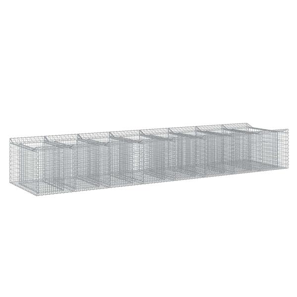 Gabionen-Hochbeet 3 stk. 400 x 100 x 60 cm Verzinkter Stahl