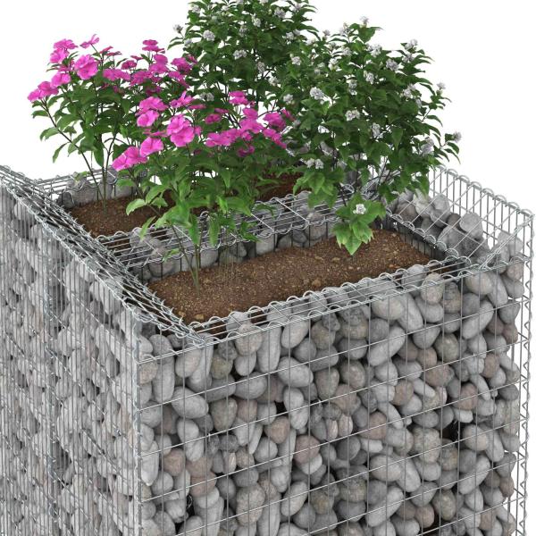 Gabionen-Hochbeet 2 stk. 100 x 100 x 100 cm Verzinkter Stahl