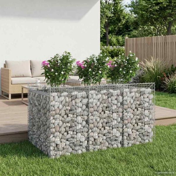 ARDEBO.de - Gabionen-Hochbeet 2 stk. 150 x 100 x 100 cm Verzinkter Stahl