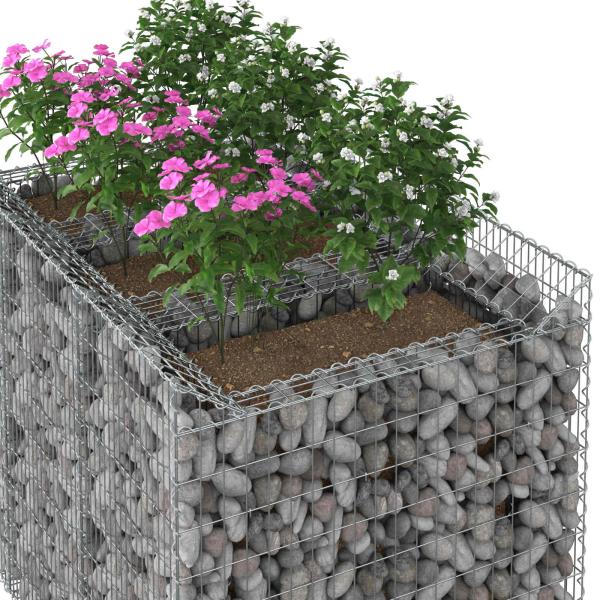 Gabionen-Hochbeet 2 stk. 150 x 100 x 100 cm Verzinkter Stahl