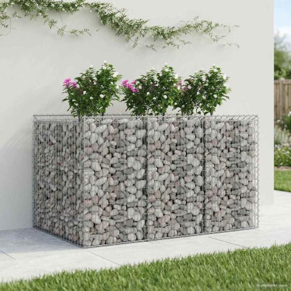 Gabionen-Hochbeet 2 stk. 150 x 100 x 100 cm Verzinkter Stahl