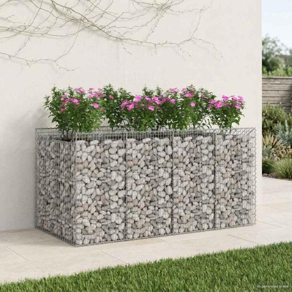 ARDEBO.de - Gabionen-Hochbeet 2 stk. 200 x 100 x 100 cm Verzinkter Stahl