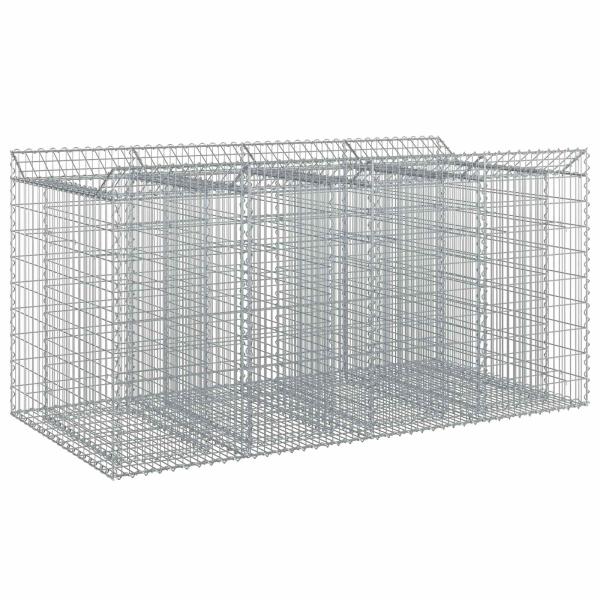 Gabionen-Hochbeet 2 stk. 200 x 100 x 100 cm Verzinkter Stahl