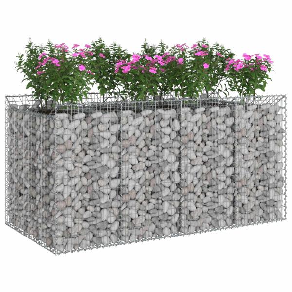Gabionen-Hochbeet 2 stk. 200 x 100 x 100 cm Verzinkter Stahl