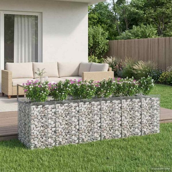 ARDEBO.de - Gabionen-Hochbeet 3 stk. 300 x 100 x 100 cm Verzinkter Stahl